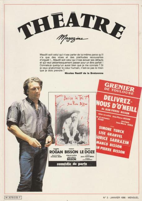 Jean-Pierre Bisson recto Théâtre magazine, n°3, 1980.