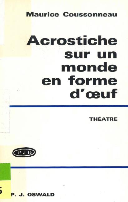 Maurice Coussonneau Acrostiche en forme d'oeuf
